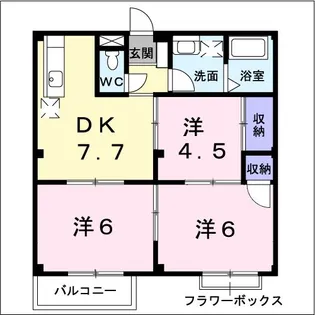 エルディム篠塚B棟【1階】の間取り
