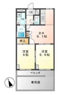 ピュア・タウン【1階】の間取り