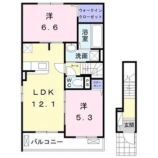 ヴィラ クレストB【2階】の間取り