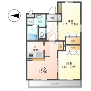 イーストヒルズ宿郷【2階】の間取り