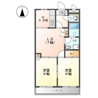 サウス・フォレストA【2階】の間取り