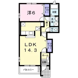 リュクセル弐番館【1階】の間取り