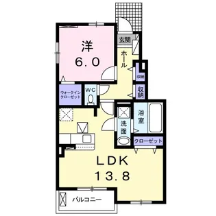 エクセリア立木Ⅰ【103号室】の間取り