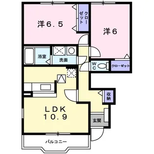 エアリー・ガーデンD【1階】の間取り