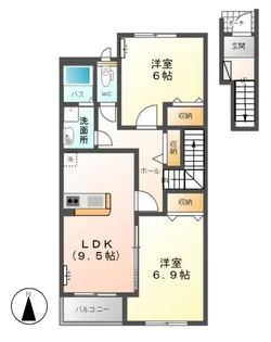 ヴァン・ヌーボ vent nouveau【2階】の間取り