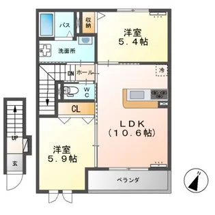 クレール アヴニール【2階】の間取り