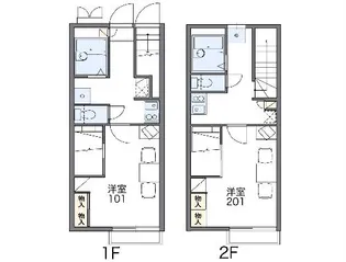 レオパレス前ヶ崎【106号室】の間取り