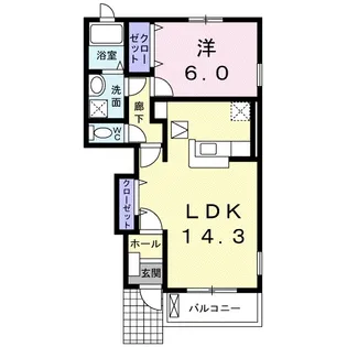 サンレミA【1階】の間取り