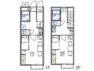 レオパレスプログレス【206号室】の間取り
