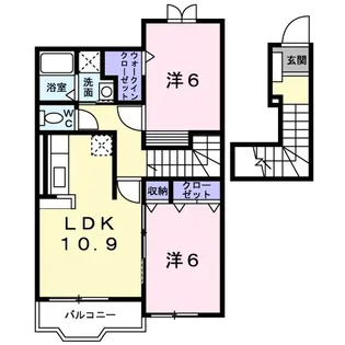 エアリー・ガーデンC【2階】の間取り