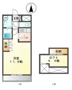クローバーハウスC【2階】の間取り