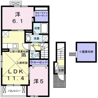 ビオーラ長田 A【2階】の間取り