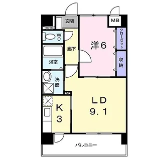 スカイシャトレ柚須【3階】の間取り