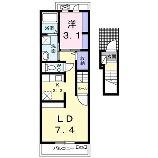 グランドテラスB【2階】の間取り