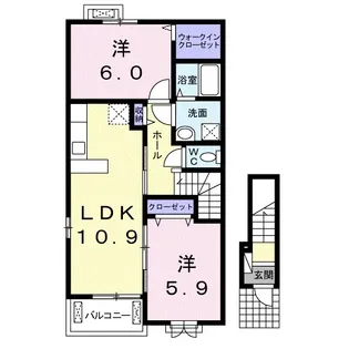 エクロール正連寺A【2階】の間取り