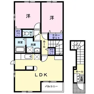 ペアハウスヒロセF【2階】の間取り