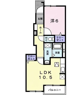 メゾンドラフレB【1階】の間取り