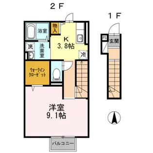 桜アベニュー【2階】の間取り