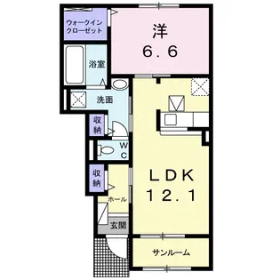 グレースコートD【1階】の間取り