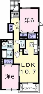 カーサ・フェリーチェ A【1階】の間取り