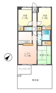 グランディール高野台【1階】の間取り