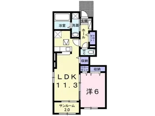フォートレス A【103号室】の間取り