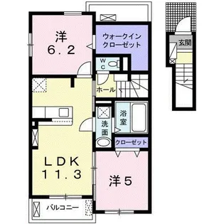 コート・ダジュール緑町 Ⅰ【204号室】の間取り