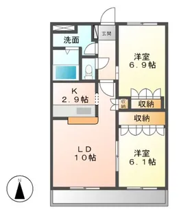 ビレッジコート【4階】の間取り