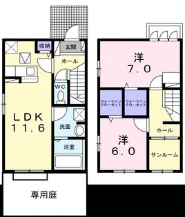 パルディアW【1階】の間取り