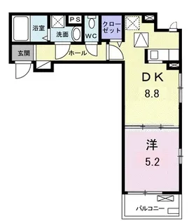 リッシュ リヴィエール【1階】の間取り