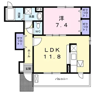 ベルアージュみゆき【1階】の間取り