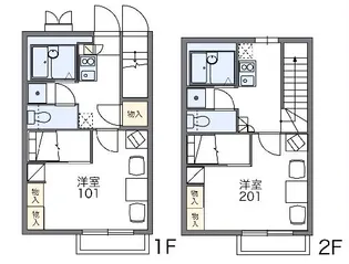 レオパレスサンハート【110号室】の間取り