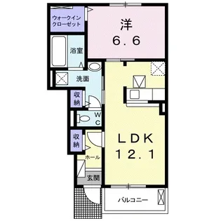カルム・ソシア B【1階】の間取り