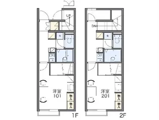 レオパレスベルタB【202号室】の間取り