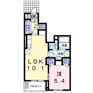 ベル・ソレイユK【1階】の間取り