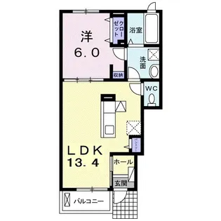 ロイヤルイーストA【1階】の間取り