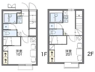 レオパレス巴江【103号室】の間取り