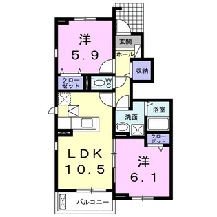 ベルウッド ユウ【1階】の間取り