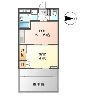 クイーンパレス羽根井【101号室】の間取り