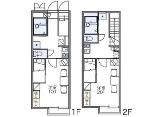 レオパレス大岩【207号室】の間取り