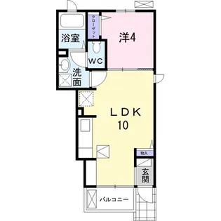 カントリーハウス赤石【1階】の間取り