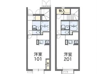 レオネクストフルールウチバリ【204号室】の間取り