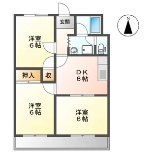 ブルーリボンB棟【2階】の間取り