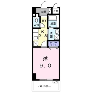 ゆちばな2泉崎【9階】の間取り
