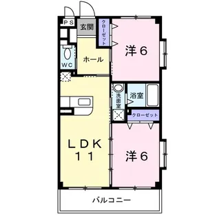 シャン・ド・フルールⅡ【1階】の間取り