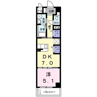 Ocean View M’s【402号室】の間取り