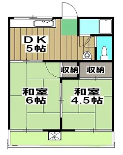 谷ヶ辻ハイツ【202号室】の間取り