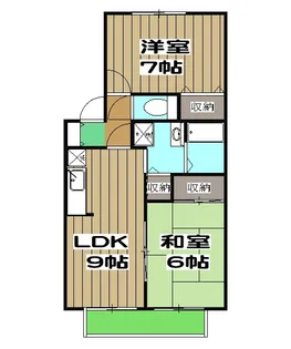 フォンテーヌ塩田【105号室】の間取り