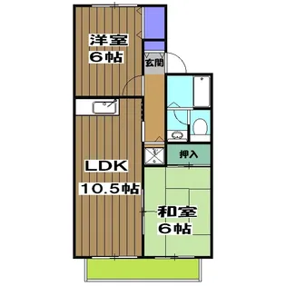 プチウエスト【101号室】の間取り
