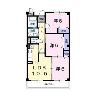 ラ・フォンターナ【1階】の間取り